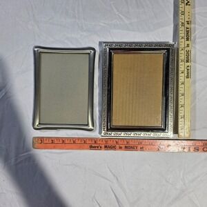 Fetco Home Decor Silver Pewter 5x7 Picture Frame Set of 2 Ornate & Modern Albers